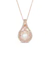 Le Vian ® Strawberry Pearls® 14k Rose Gold 0.84 Ct. Tw. Diamond & 9-10mm Pearl Pendant In Gold