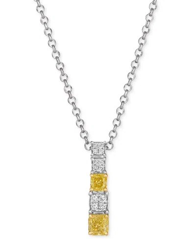 Le Vian Sunny Yellow Diamond (0.38 Ct. T.w.) And Vanilla Diamond (0.06 Ct. T.w.) Pendant Necklace In 14k Two In Metallic