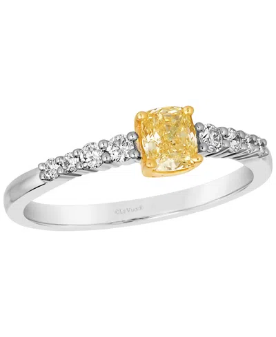 Le Vian Sunny Yellow Diamond (0.45 Ct. T.w.) & Vanilla Diamond (0.21 Ct. T.w.) Ring In 14k Two-tone Gold In Multi