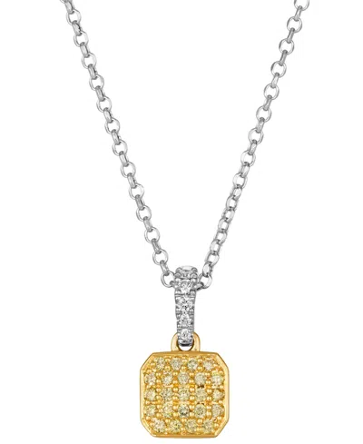 Le Vian Sunny Yellow Diamond (1/5 Ct. T.w.) & Vanilla Diamond (1/25 Ct. T.w.) Pendant Necklace In 14k Two-to