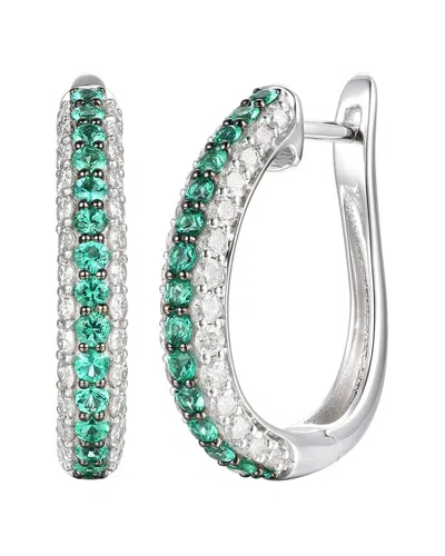 Le Vian ® Sustainability 14k 1.46 Ct. Tw. Diamond & Emerald Hoop Earrings In Green
