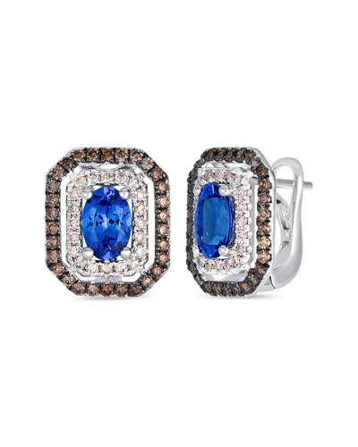 Le Vian ® Tanzanite 14k 1.21 Ct. Tw. Diamond & Tanzanite Stud Earrings In Blue