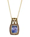 Le Vian Tanzanite (3-5/8 Ct. T.w.) & Diamond (3/4 Ct. T.w.) Double Halo 18" Pendant Necklace In 14k Gold In No Color