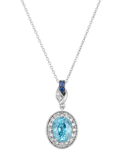 Le Vian ® Tranquility 14k 2.58 Ct. Tw. Diamond & Blue Zircon,   Sapphire Pendant Necklace In Metallic