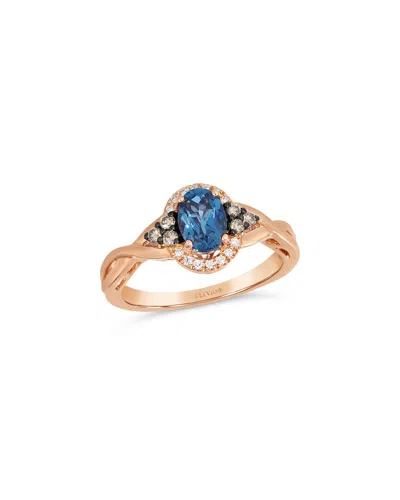 Le Vian ® Tranquility 14k Rose Gold 0.88 Ct. Tw. Diamond & London Blue Topaz Cocktail Ring