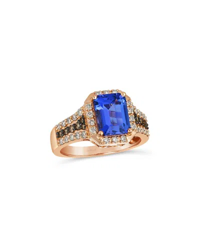 Le Vian ® Tranquility 14k Rose Gold 2.62 Ct. Tw. Diamond & Tanzanite Half-eternity Ring In Blue