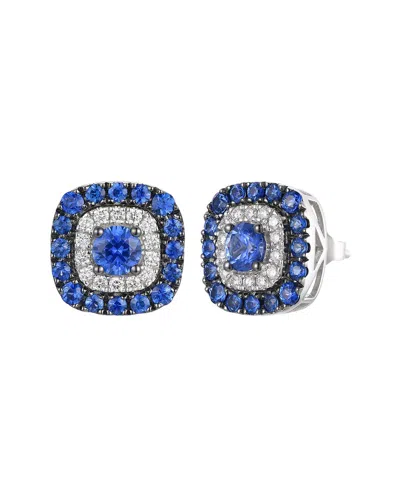 Le Vian ® Tranquility Platinum 1.97 Ct. Tw. Diamond & Sapphire Stud Earrings In Blue