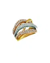 Le Vian 14k P/y/wg Ring 1.87 Dia In Green