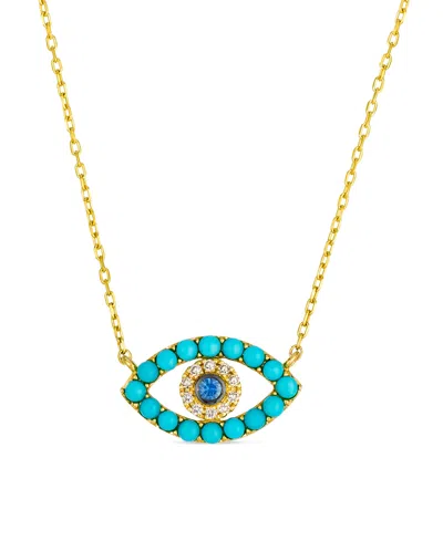 Le Vian Turquoise (69/100 Ct. T.w.), Sapphire (3/50 Ct. T.w.) & Nude Diamond (0.07 Ct. T.w.)pendant Necklace In Gold