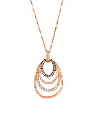 Le Vian Vanilla And Chocolate Diamond Pendant Necklace (0.46 Ct. T.w.) In 14k Strawberry Gold