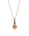 Le Vian Vanilla Diamond (0.07 Ct. T.w.) And Chocolate Diamond (0.19 Ct. T.w.) Pendant Necklace In 14k Strawb In Gold