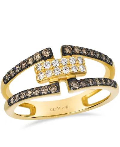 Le Vian Vanilla Diamond (0.13 Ct. T.w.) And Chocolate Diamond Ring (0.34 Ct. T.w.) In 14k Honey Gold