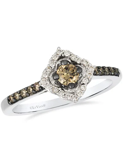 Le Vian Vanilla Diamond (0.14 Ct. T.w.) & Chocolate Diamond (0.30 Ct. T.w.) Ring In 14k Vanilla Gold In Metallic