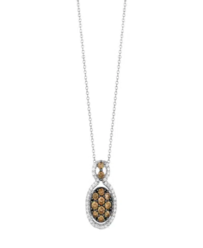 Le Vian Vanilla Diamond (0.19 Ct. T.w.) & Chocolate Diamond (0.49 Ct. T.w.) Pendant Necklace In 14k Vanilla  In Silver