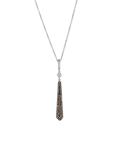 Le Vian Vanilla Diamond (.04 Ct. T.w.) & Nude Diamond (.21ct. T.w.) Bar Pendant Necklace In 14k Vanilla Gold In Black