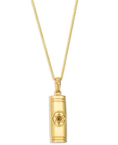 Le Vian Vanilla Diamond & Chocolate Diamond Mezuzah Pendant Necklace In 14k Yellow Gold, 20"