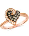 Le Vian Vanilla Diamond And Chocolate Diamond Ring (0.28 Ct. T.w.) In 14k Strawberry Gold In Gold