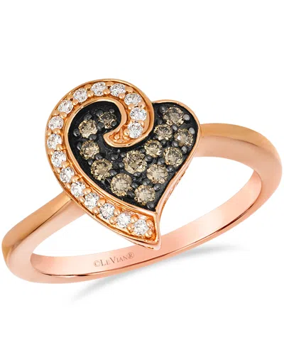 Le Vian Vanilla Diamond And Chocolate Diamond Ring (0.28 Ct. T.w.) In 14k Strawberry Gold