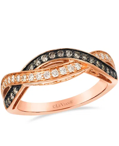 Le Vian Vanilla Diamond And Chocolate Diamond Ring (0.39 Ct. T.w.) In 14k Strawberry Gold