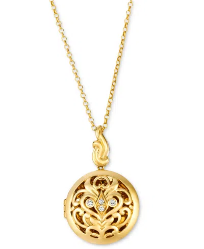 Le Vian Vanilla Diamond Locket Necklace (1/10 Ct. T.w.) In 14k Yellow Gold, 20"