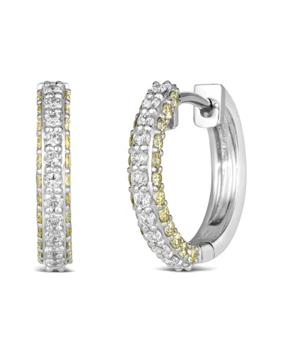 Le Vian ® Vanilla Huggies Platinum 0.74 Ct. Tw. Diamond Hoops Earrings In Silver
