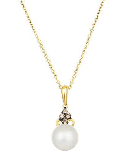 Le Vian ® Vanilla Pearls™ 14k 0.08 Ct. Tw. Diamond & Fresh Water Pearl & 8-8.5mm Pearl Pendant In Gold