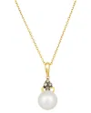 Le Vian ® Vanilla Pearls™ 14k 0.08 Ct. Tw. Diamond & Fresh Water Pearl & 8-8.5mm Pearl Pendant In Gold