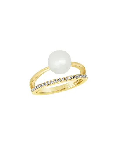Le Vian ® Vanilla Pearls™ 14k 0.16 Ct. Tw. Diamond & Fresh Water Pearl & 8-9mm Pearl Cocktail Ring