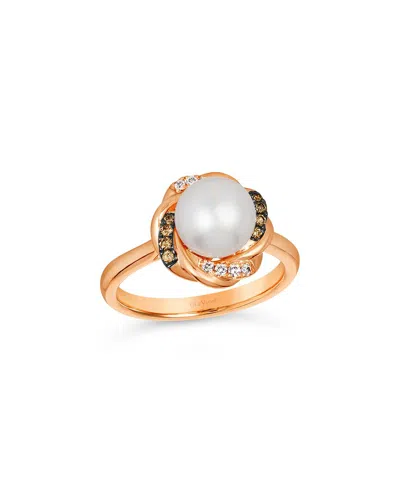 LE VIAN LE VIAN VANILLA PEARLS 14K ROSE GOLD 0.14 CT. TW. DIAMOND & 8-9MMMM PEARL RING