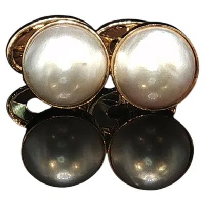 Pre-owned Le Vian Vintage  14k Gold Pearl Cufflinks Pair Button Pearl Mens Estate In Multi