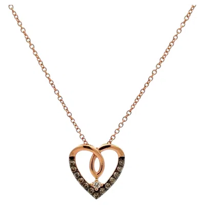 Pre-owned Le Vian Vintage  Designer Diamond Gold Heart Drop Pendant Necklace In Multi