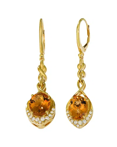Le Vian ® Vivids 14k 4.90 Ct. Tw. Diamond & Citrine Earrings In Gold