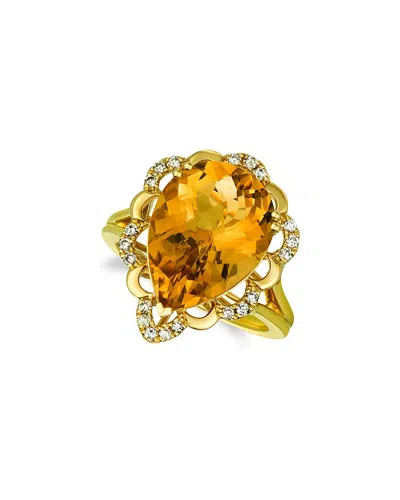 Le Vian Vivids 14k 6.26 Ct. Tw. Diamond & Citrine Ring In Orange