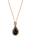 Le Vian Vivids 14k Rose Gold 2.22 Ct. Tw. Diamond & Chocolate Quartz Pendant