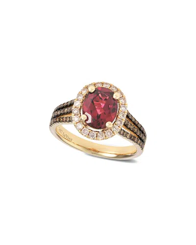 Le Vian Vivids 14k Rose Gold 2.32 Ct. Tw. Diamond & Rhodolite Ring In Brown