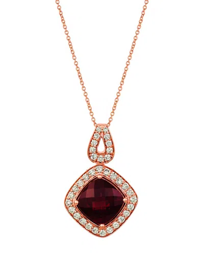 Le Vian Vivids 14k Rose Gold 5.06 Ct. Tw. Diamond & Garnet Pendant