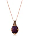 Le Vian ® Vivids 14k Rose Gold 7.28 Ct. Tw. Diamond & Garnet Pendant
