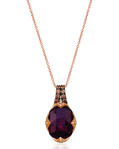 Le Vian ® Vivids 14k Rose Gold 7.28 Ct. Tw. Diamond & Garnet Pendant