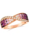 Le Vian White Sapphires (0.05 Ct. T.w.), Pink Sapphire (0.66 Ct. T.w.), And Nude Diamond (0.19 Ct. T.w.) Rin In Purple