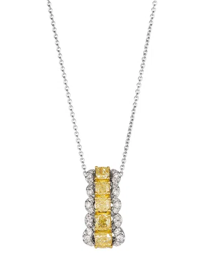 Le Vian ® Yellow Diamonds 14k Two-tone 0.91 Ct. Tw. Diamond Pendant Necklace In Metallic