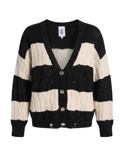 Le Volière Woman Cardigan Black Size Xs/s Acrylic, Viscose, Wool, Alpaca Wool, Polyester In Multi