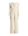 Le Volière Woman Jumpsuit Beige Size L Viscose, Polyester, Polyamide, Elastane In Neutral