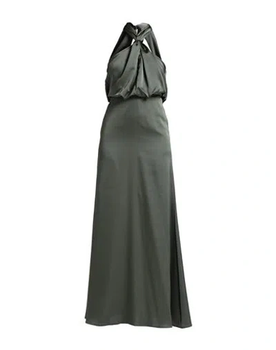 Le Volière Woman Maxi Dress Military Green Size M/l Polyester