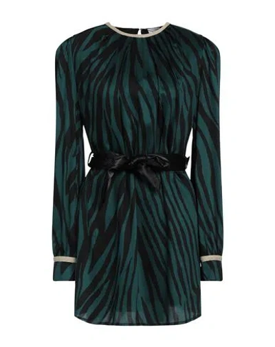 Le Volière Woman Mini Dress Dark Green Size S Viscose, Polyester, Elastane