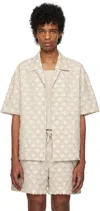 Le17septembre Beige Argyle Jacquard Shirt In Ivory