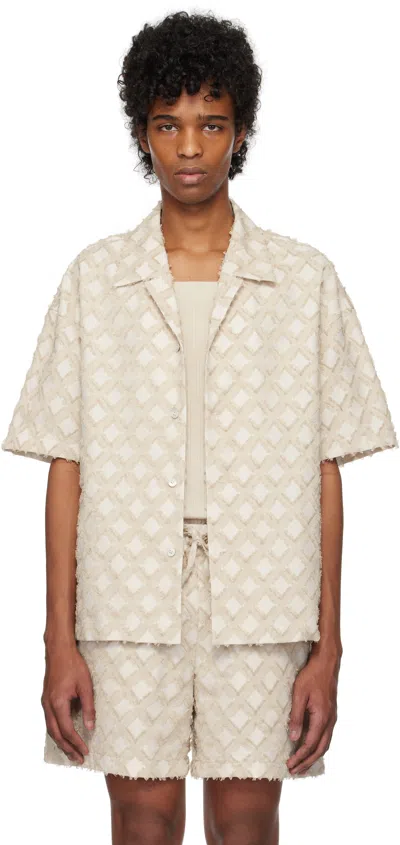 Le17septembre Beige Argyle Jacquard Shirt In Ivory