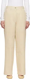 Le17septembre Beige Cotton Twill Work Trousers In Neutral