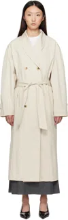Le17septembre Beige Double-breasted Trench Coat In White