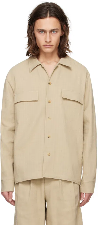 Le17septembre Beige Dropped Shoulder Shirt