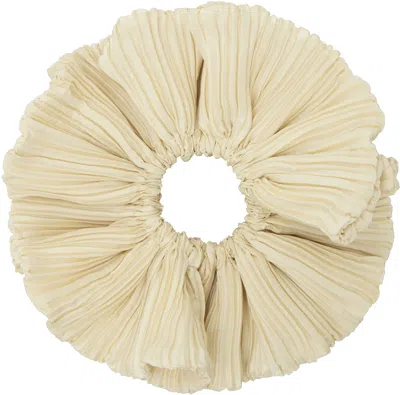 Le17septembre Beige Freya Pleats Scrunchie